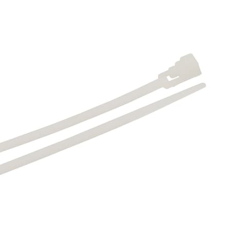 Forney Cable Tie, 8 in L, 2 in Max Bundle Dia., Natural, Nylon 6/6, 50 lb Strength, 25 PK 62055